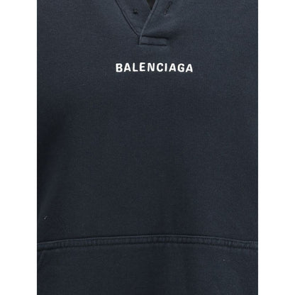 Balenciaga Black Hoodie with Logo – Statement Streetwear Redefined