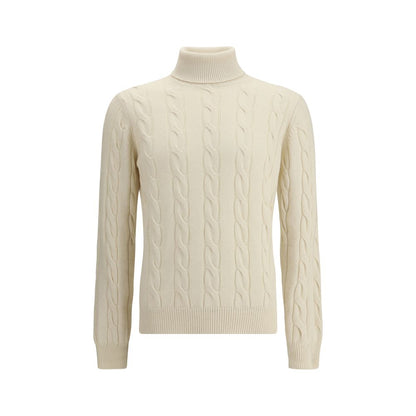 Aragona Cashmere Braided Turtleneck Sweater