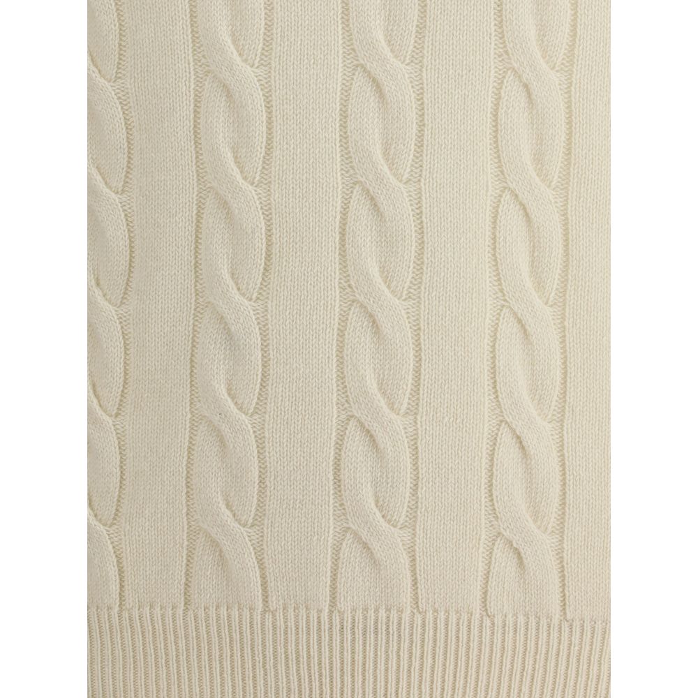 Aragona Cashmere Braided Turtleneck Sweater