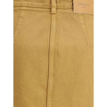 Saint Laurent Beige Denim Pencil Skirt: Effortless Elegance Redefined