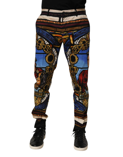 Dolce & Gabbana Multicolor Julius Caesar Print Tapered Pants