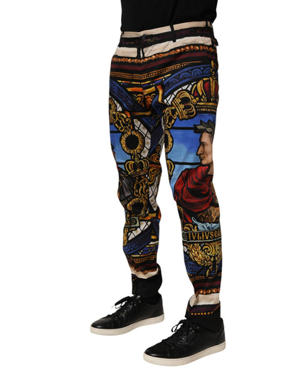 Dolce & Gabbana Multicolor Julius Caesar Print Tapered Pants