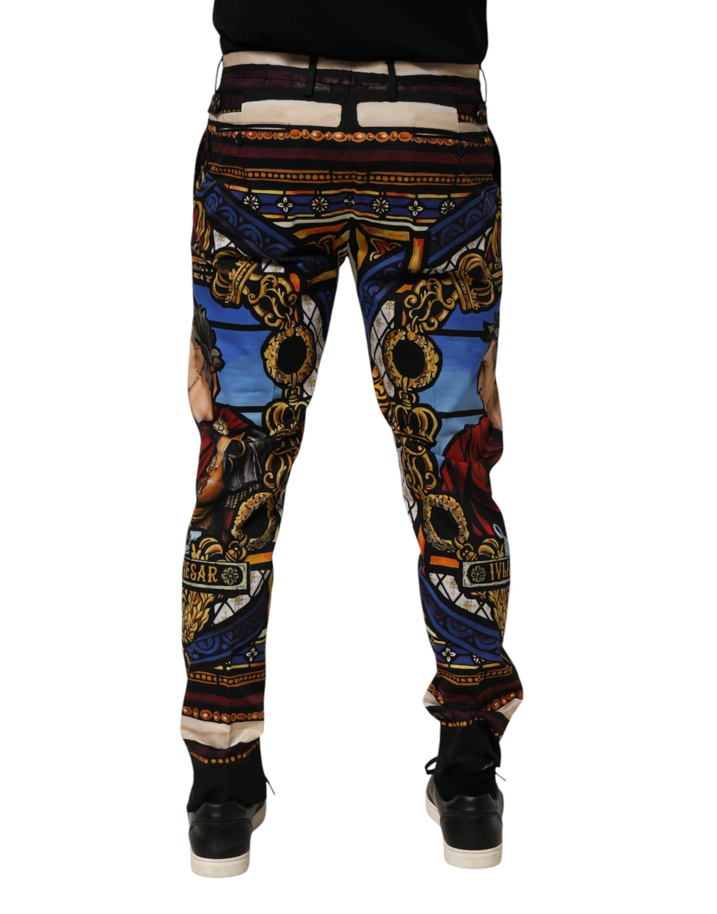 Dolce & Gabbana Multicolor Julius Caesar Print Tapered Pants
