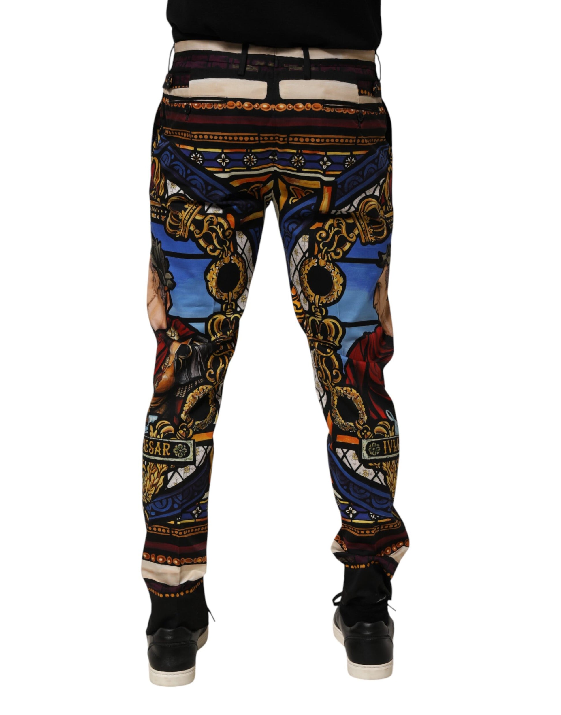 Dolce & Gabbana Multicolor Julius Caesar Print Tapered Pants
