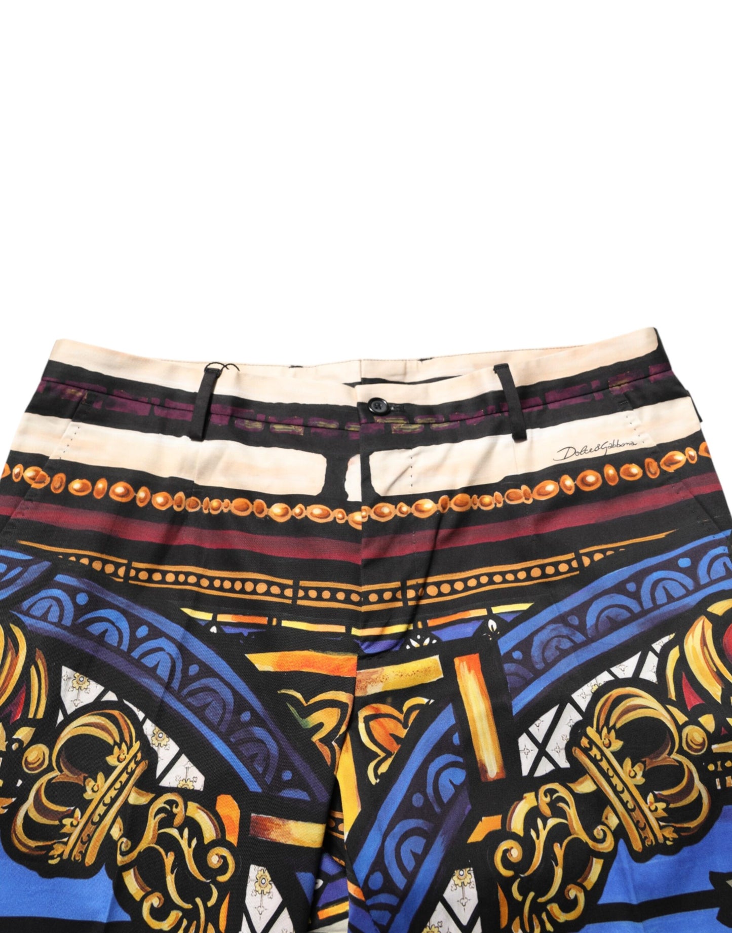 Dolce & Gabbana Multicolor Julius Caesar Print Tapered Pants