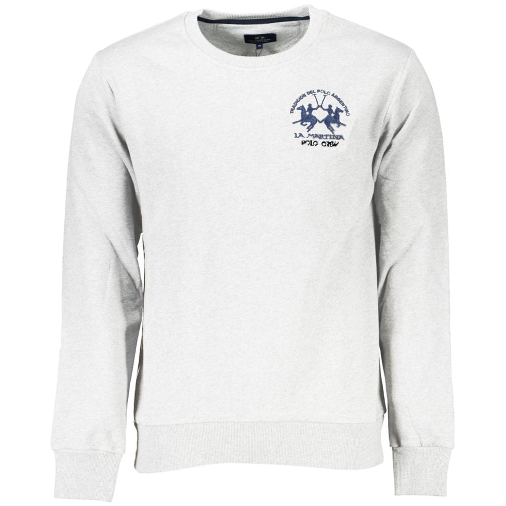 La Martina White Cotton Sweatshirt