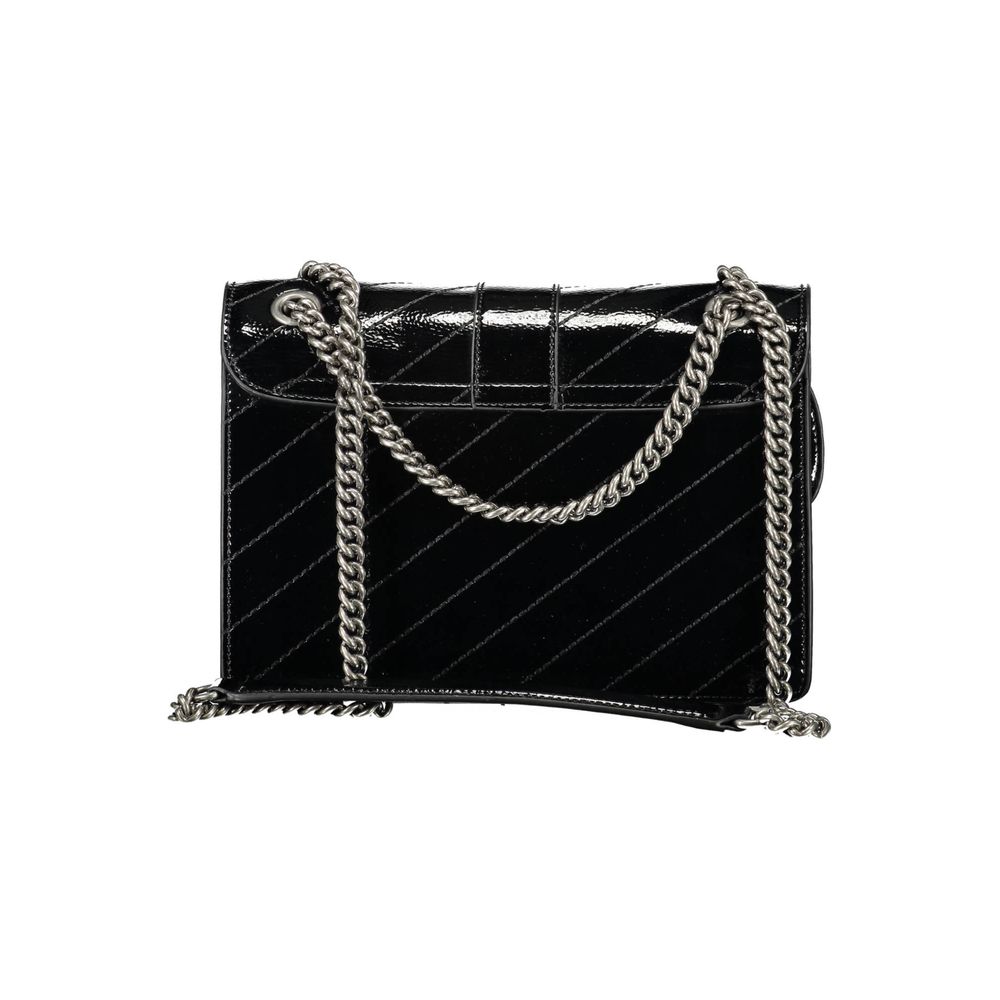 Gaelle Paris Black Polyethylene Handbag with Chain