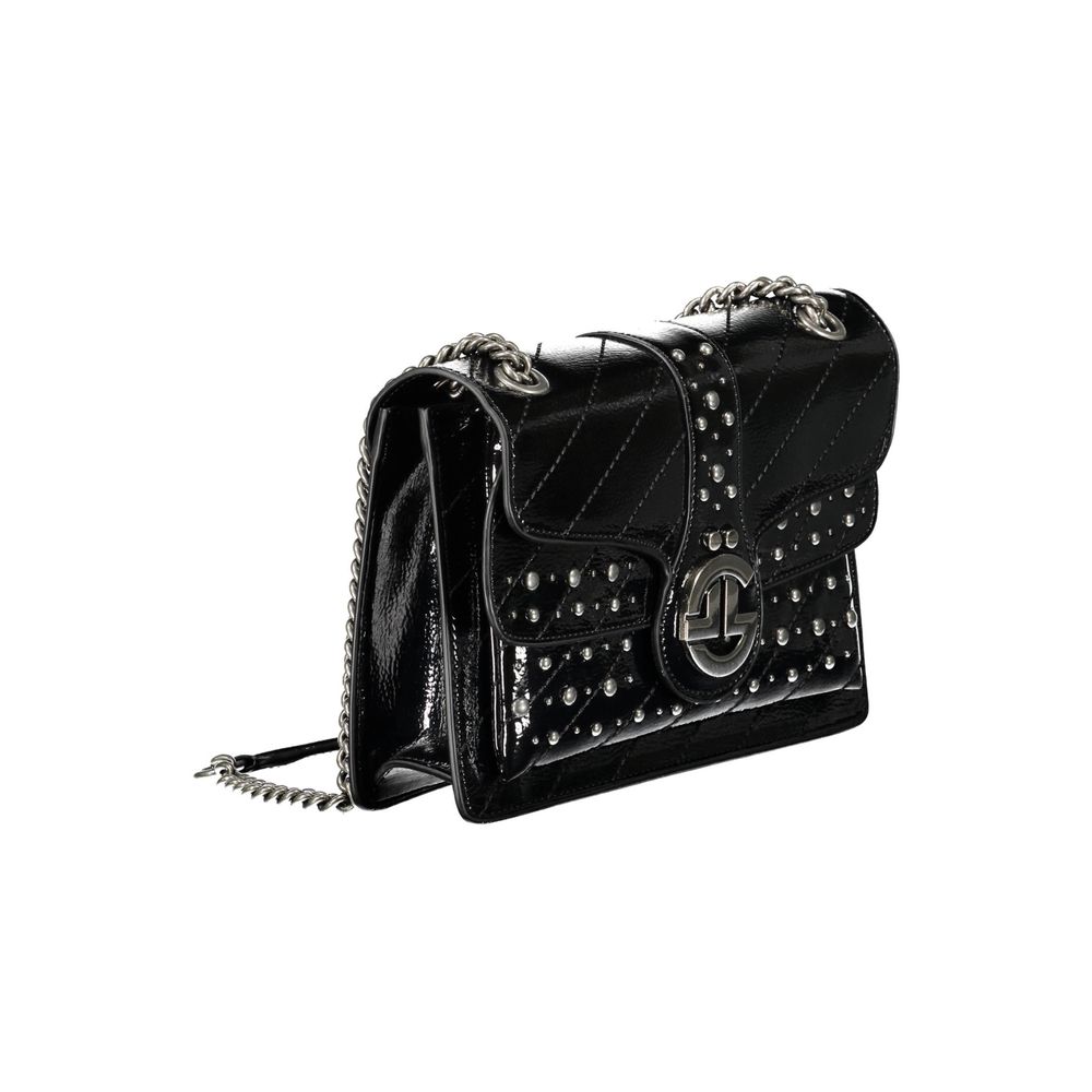 Gaelle Paris Black Polyethylene Handbag with Chain