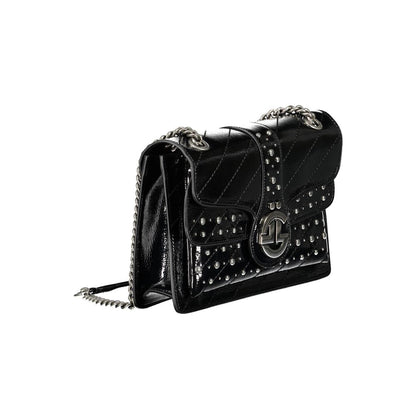 Gaelle Paris Black Polyethylene Handbag with Chain