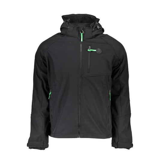 Gianmarco Venturi Black Polyester Soft Shell Jacket for Men