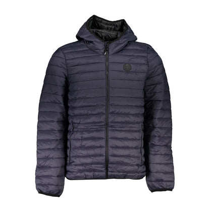 Gianmarco Venturi Blue Hooded Polyamide Jacket