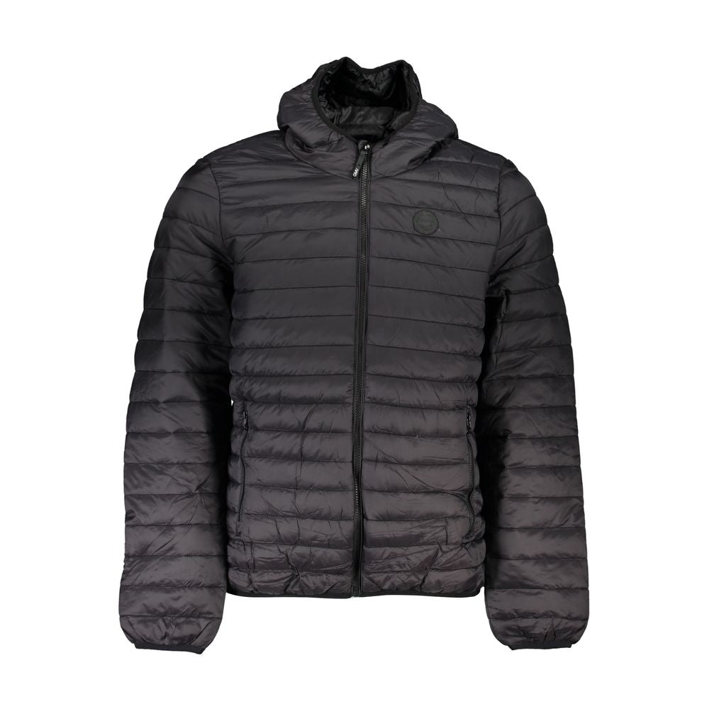 Gianmarco Venturi Long Sleeved Black Polyamide Jacket with Hood