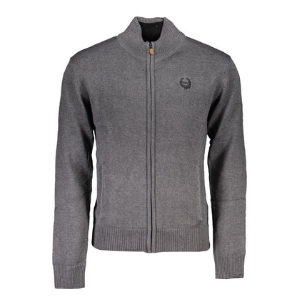 Gianmarco Venturi Gray Cotton Sweater Cardigan