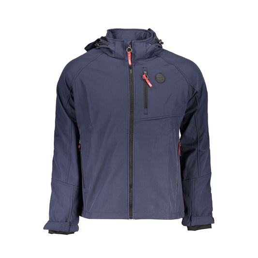 Gianmarco Venturi Blue Polyester Soft Shell Jacket for Men