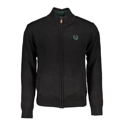 Gianmarco Venturi Black Cotton Sweater Cardigan