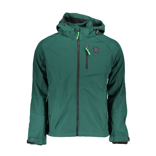 Gianmarco Venturi Green Polyester Soft Shell Hooded Jacket