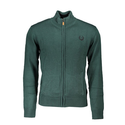 Gianmarco Venturi Green Cotton Sweater Cardigan