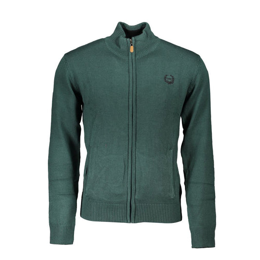 Gianmarco Venturi Green Cotton Sweater Cardigan