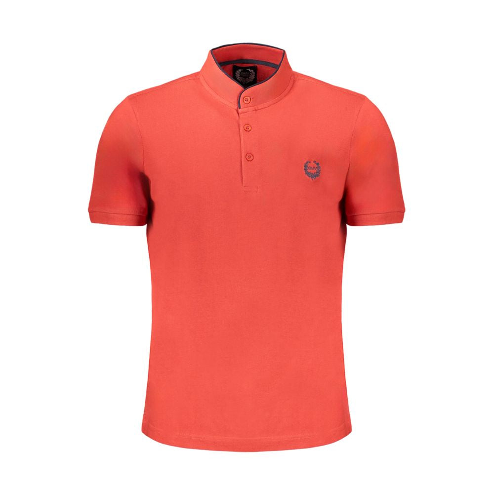 Gianmarco Venturi Red Cotton Polo Shirt - Stylish Comfort with a Mandar Collar