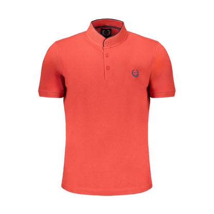 Gianmarco Venturi Red Cotton Polo Shirt - Stylish Comfort with a Mandar Collar