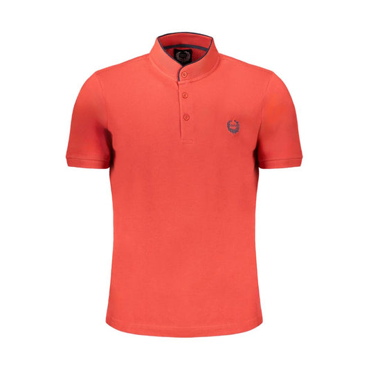 Gianmarco Venturi Red Cotton Polo Shirt - Stylish Comfort with a Mandar Collar