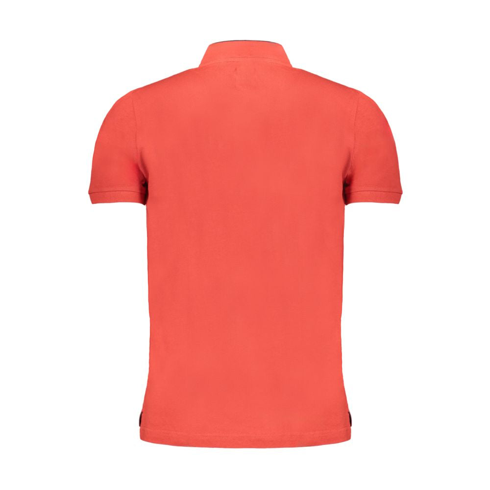 Gianmarco Venturi Red Cotton Polo Shirt - Stylish Comfort with a Mandar Collar
