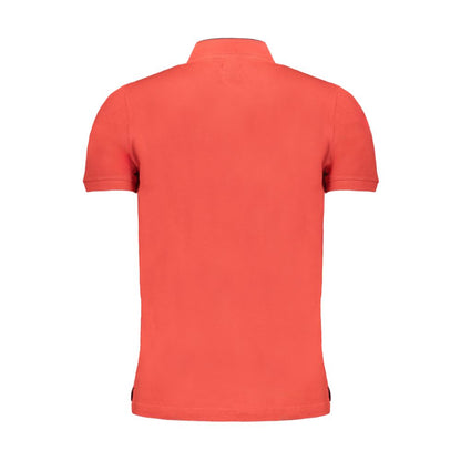 Gianmarco Venturi Red Cotton Polo Shirt - Stylish Comfort with a Mandar Collar