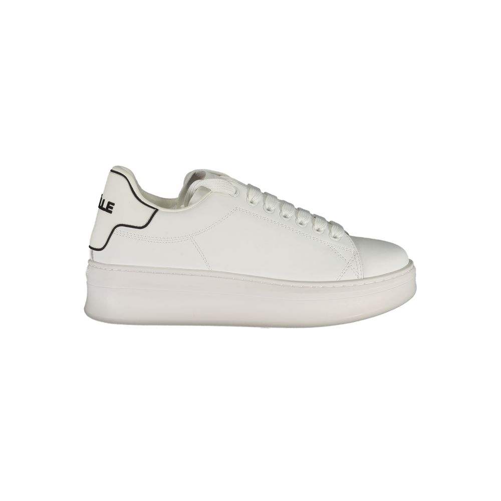 Gaelle Paris White Polyethylene Sneaker: Urban Elegance Unleashed