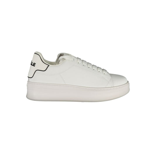 Gaelle Paris White Polyethylene Sneaker: Urban Elegance Unleashed