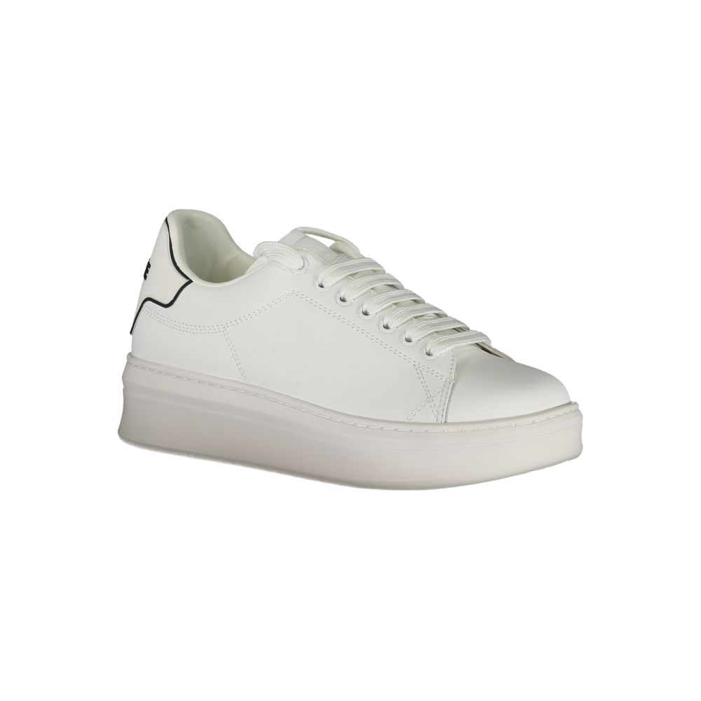 Gaelle Paris White Polyethylene Sneaker: Urban Elegance Unleashed