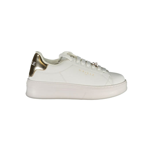 Gaelle Paris White Polyethylene Sneaker: Urban Elegance Meets Comfort