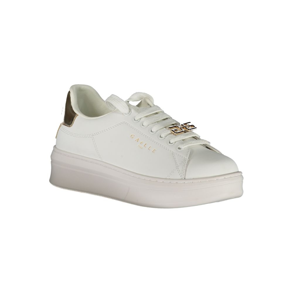 Gaelle Paris White Polyethylene Sneaker: Urban Elegance Meets Comfort