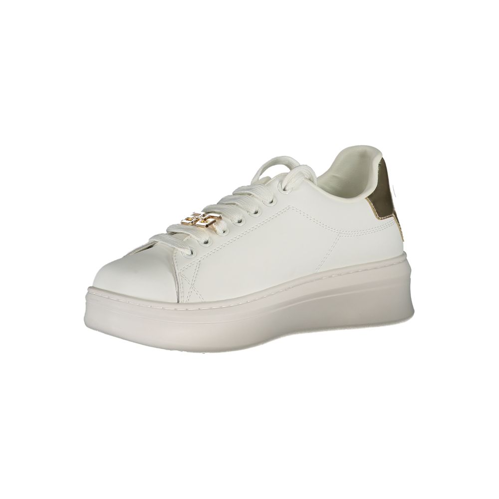 Gaelle Paris White Polyethylene Sneaker: Urban Elegance Meets Comfort