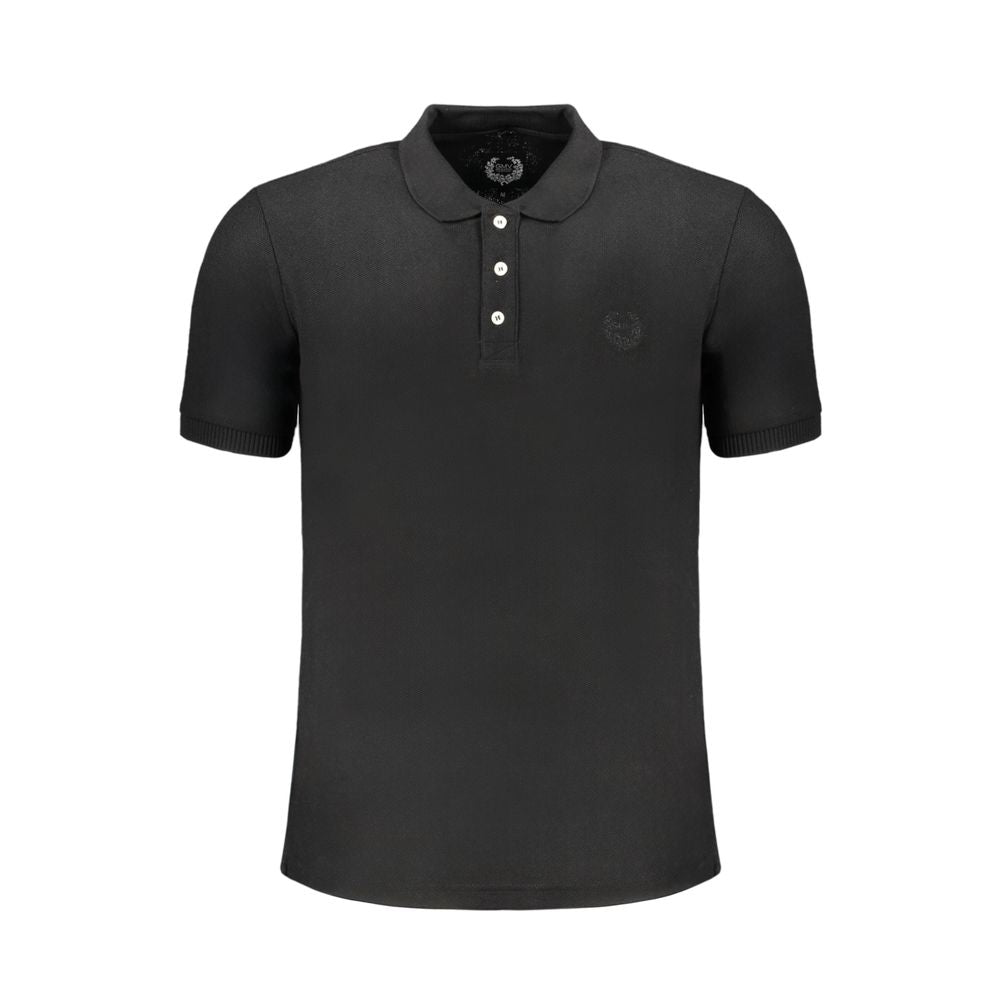Gianmarco Venturi Black Cotton Polo Shirt - Timeless Elegance