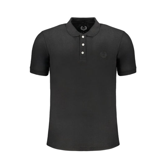 Gianmarco Venturi Black Cotton Polo Shirt - Timeless Elegance