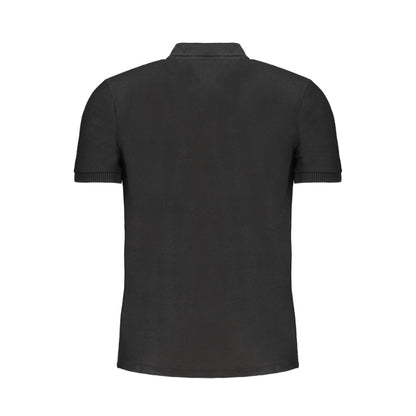 Gianmarco Venturi Black Cotton Polo Shirt - Timeless Elegance