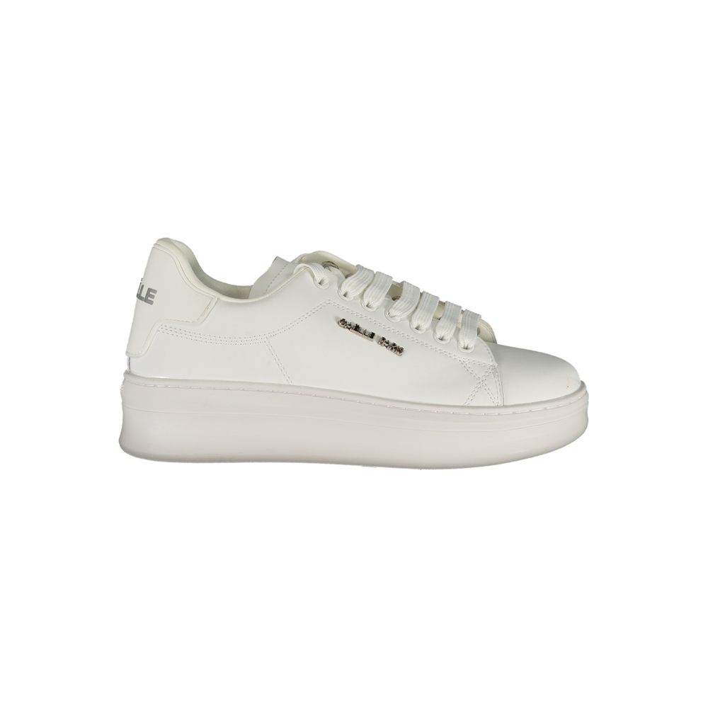 Gaelle Paris White Leather Sneakers – Urban Style Redefined