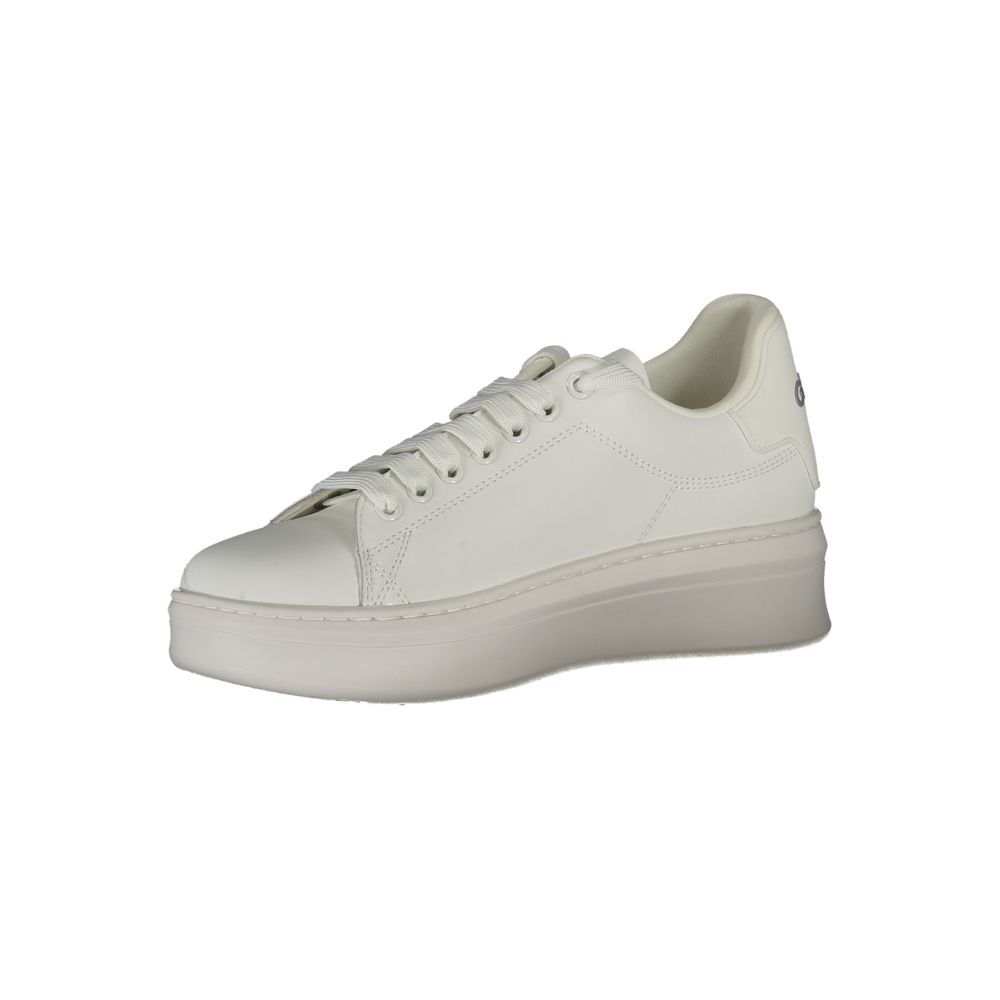 Gaelle Paris White Leather Sneakers – Urban Style Redefined