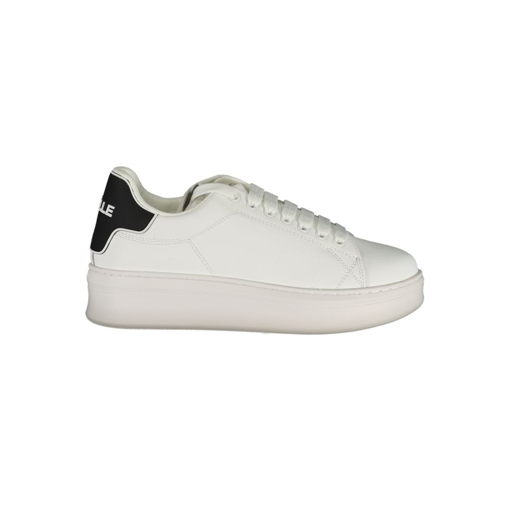 Gaelle Paris White Polyethylene Sneaker: Urban Boldness Meets Chic Comfort