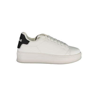 Gaelle Paris White Polyethylene Sneaker: Urban Boldness Meets Chic Comfort