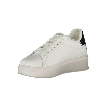 Gaelle Paris White Polyethylene Sneaker: Urban Boldness Meets Chic Comfort