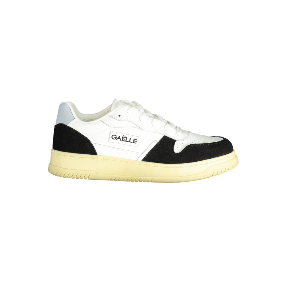 Gaelle Paris White Polyester Sneaker: Bold Streetwear Style
