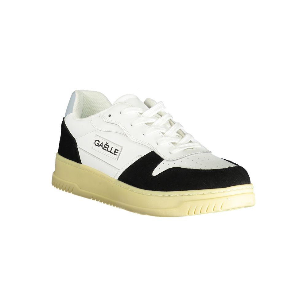 Gaelle Paris White Polyester Sneaker: Bold Streetwear Style