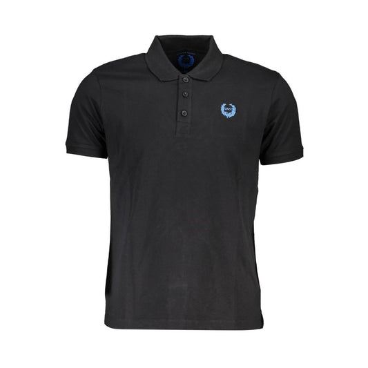 Gianmarco Venturi Black Cotton Short Sleeve Polo Shirt