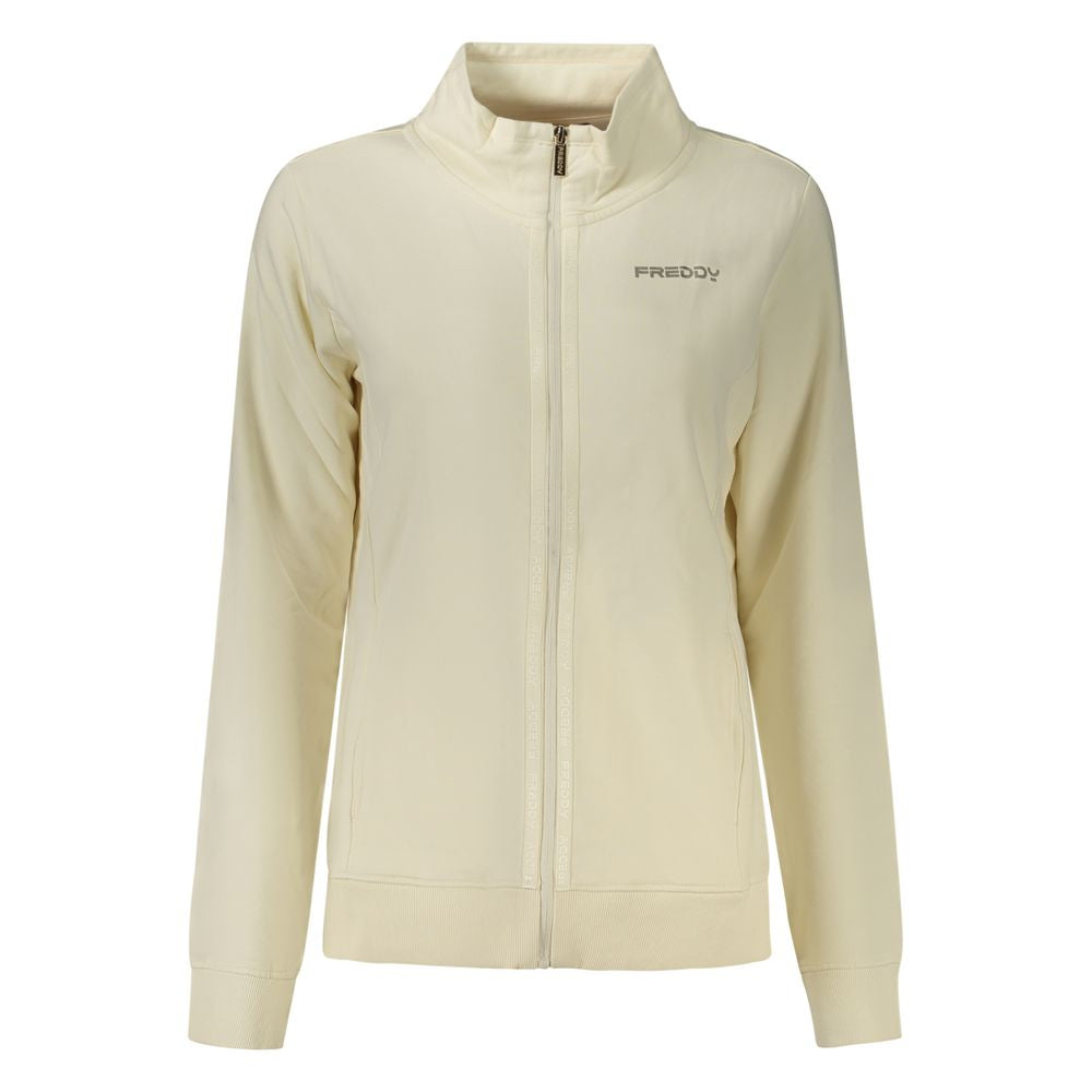 Freddy White Cotton Sweatshirt: Stylish & Comfortable Long-Sleeved Layer