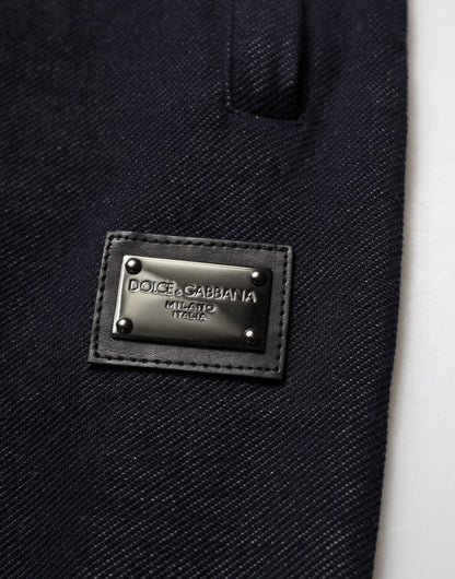 Dolce & Gabbana Black Cotton Blend Drawstring Jogger Pants