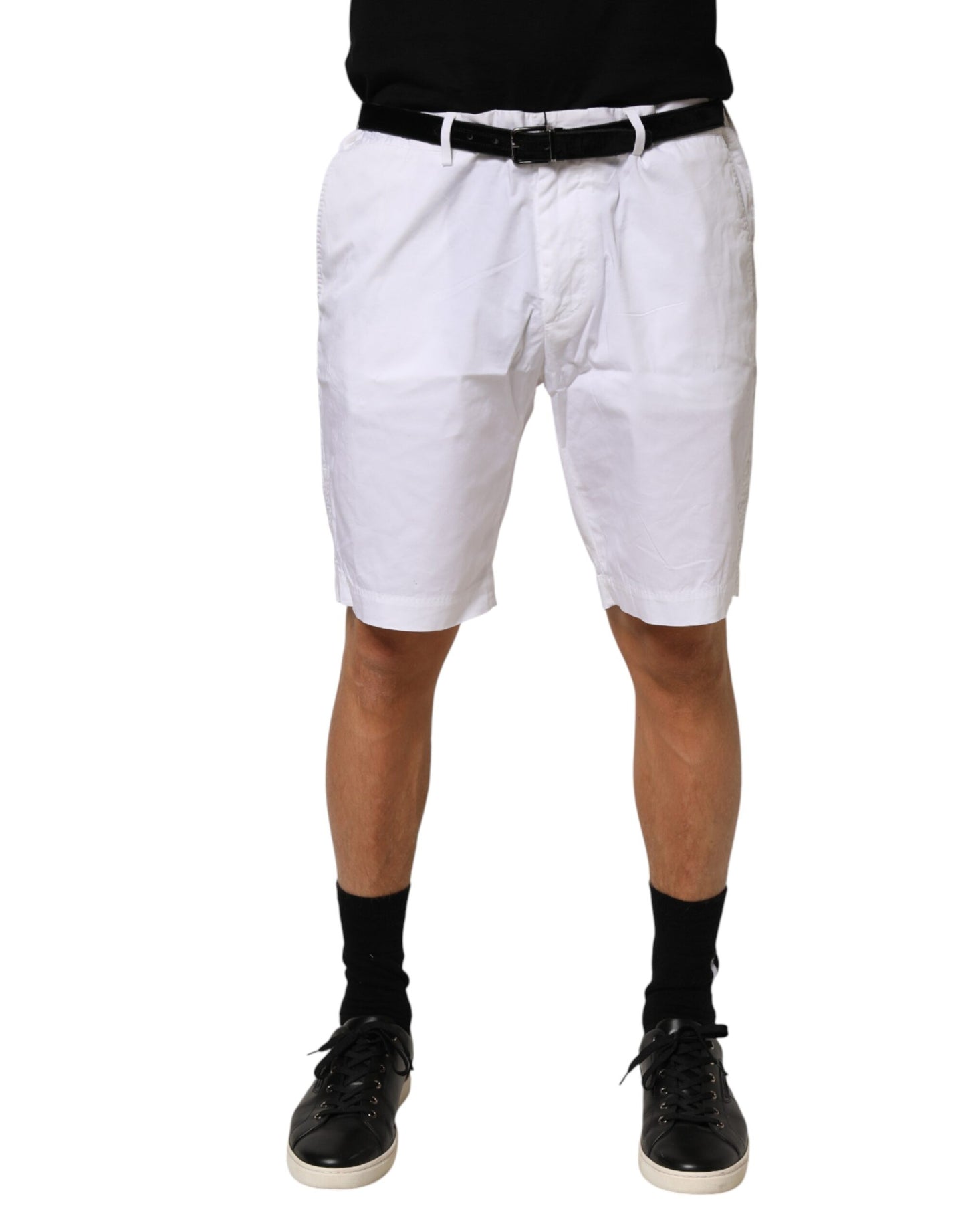 Dolce & Gabbana White Cotton Stretch Men's Bermuda Pants