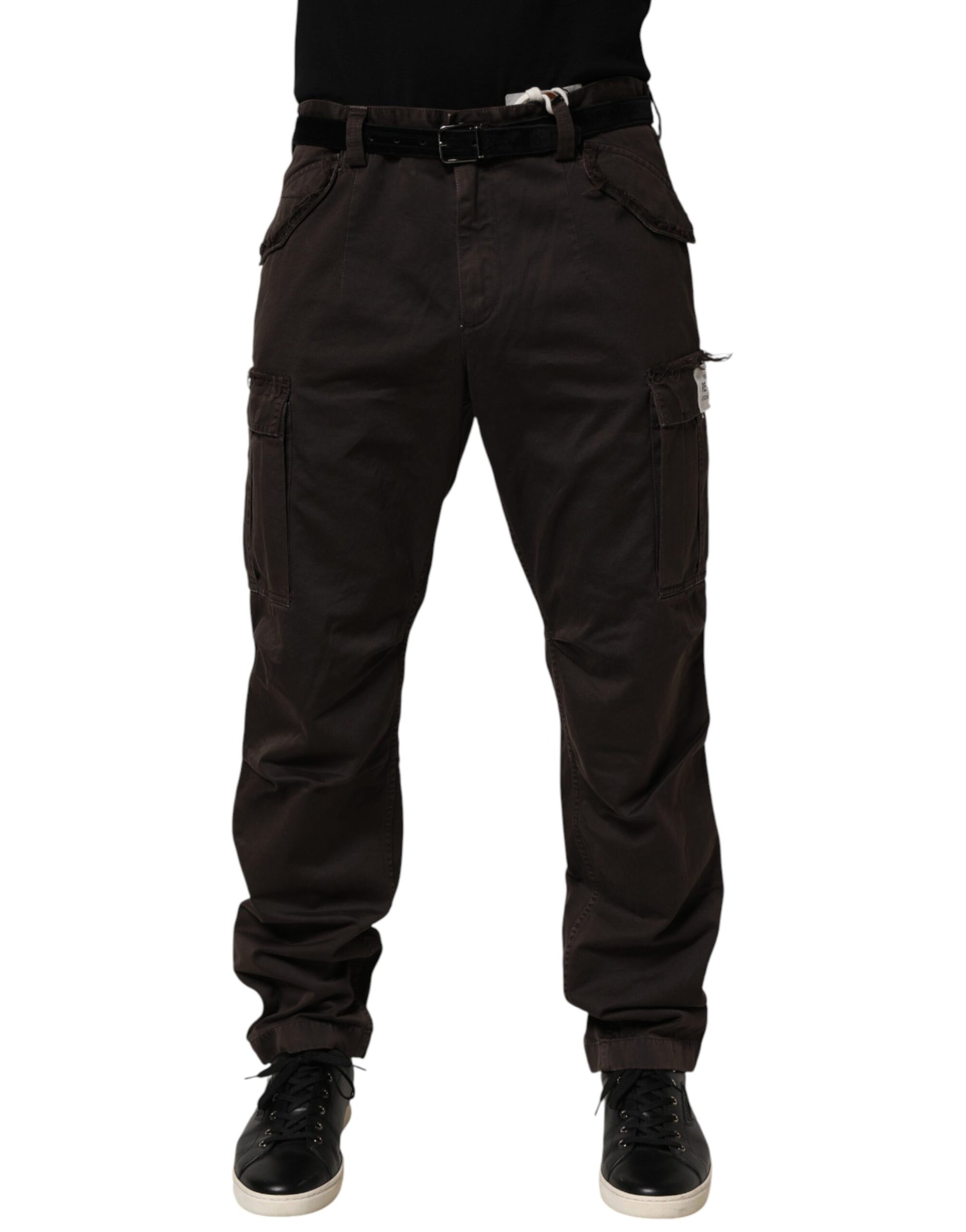 Dolce & Gabbana Brown Re-Edition Cotton Men Cargo Pants