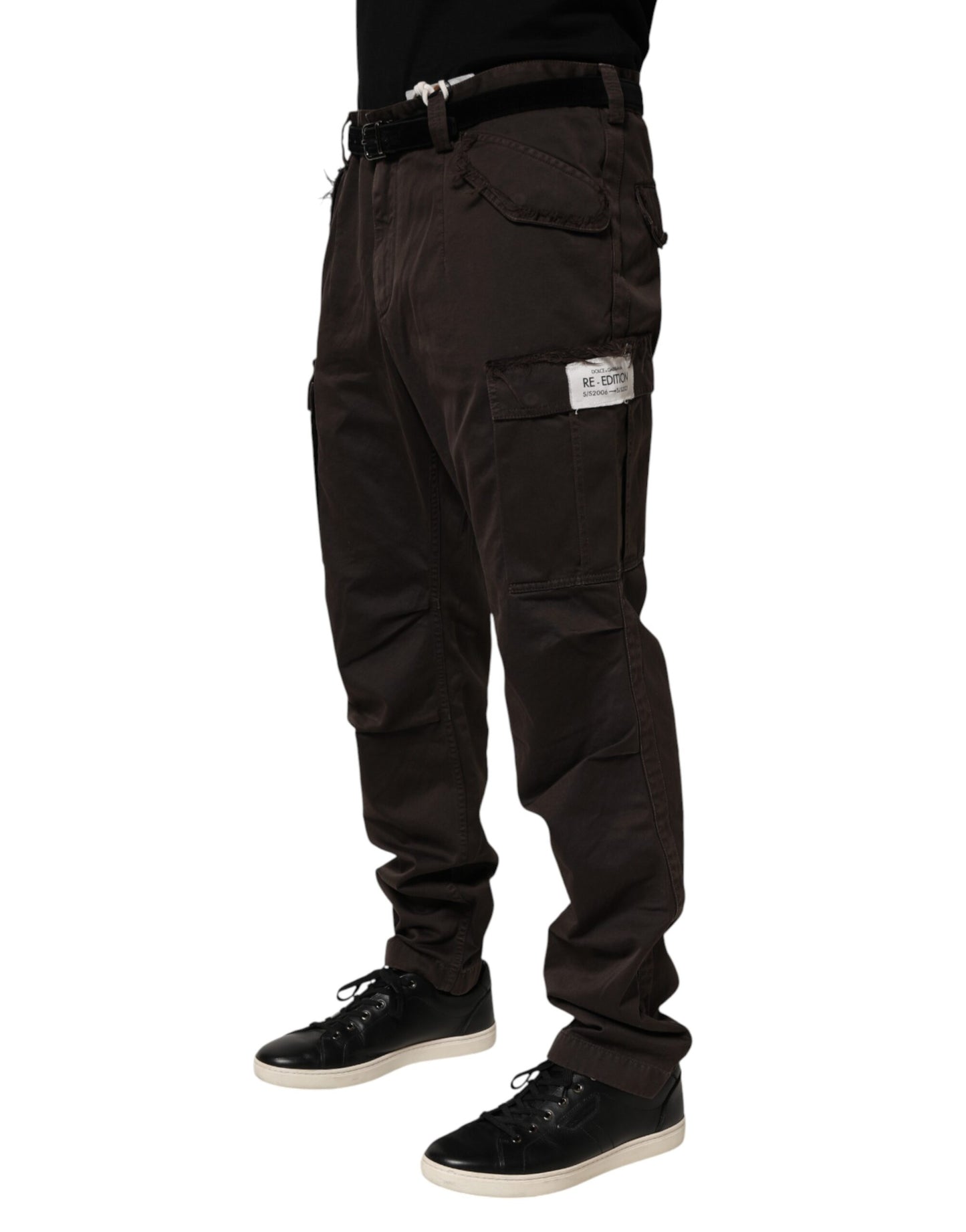 Dolce & Gabbana Brown Re-Edition Cotton Men Cargo Pants
