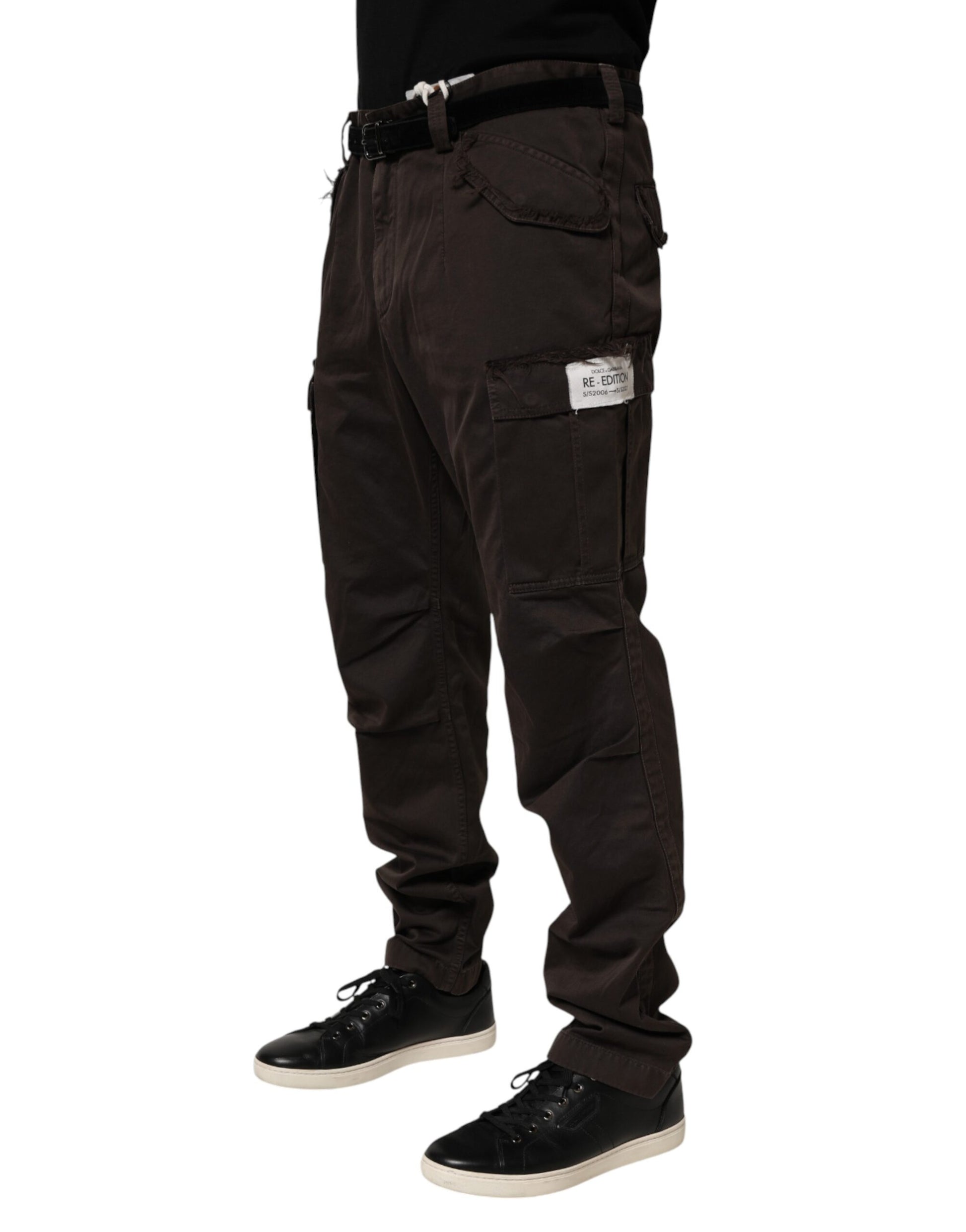 Dolce & Gabbana Brown Re-Edition Cotton Men Cargo Pants